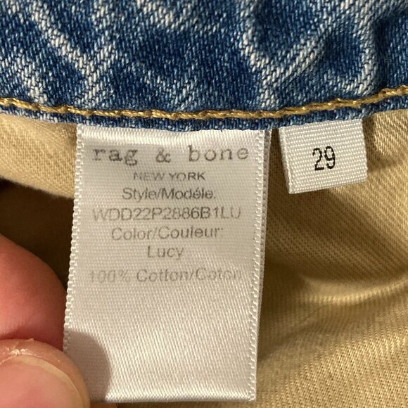 Rag & Bone Alex High Rise Straight Jean Lucy Wash Size 29 - Picture 8 of 10